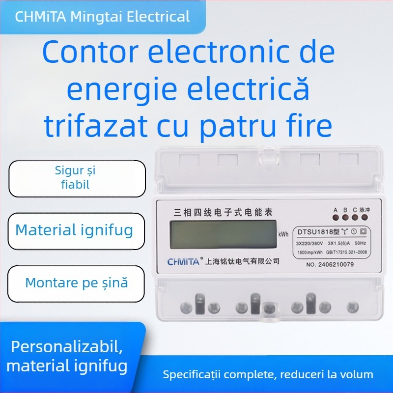 Măsurător electronic de energie trifazat, cu patru fire, 3VA1, compatibil cu contor multifuncțional de tensiune, curent și putere