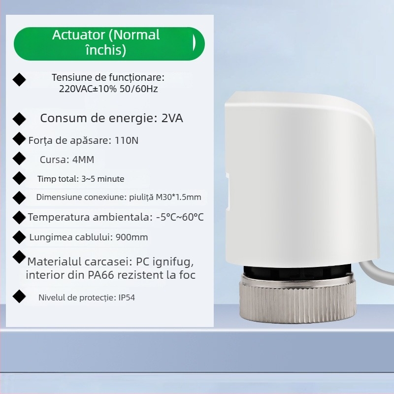 Termostat pentru încălzirea prin pardoseală cu afișaj digital, control inteligent al temperaturii, tip 86; interval de temperatură 5–35°C, precizie 2°C, instalare prin cablu, tensiune de funcționare 220V