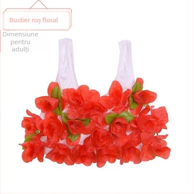 Bustier din cochilii de nucă de cocos și set fustă hula pentru dans etnic, unisex, Chenille-Spandex, primăvara 2025