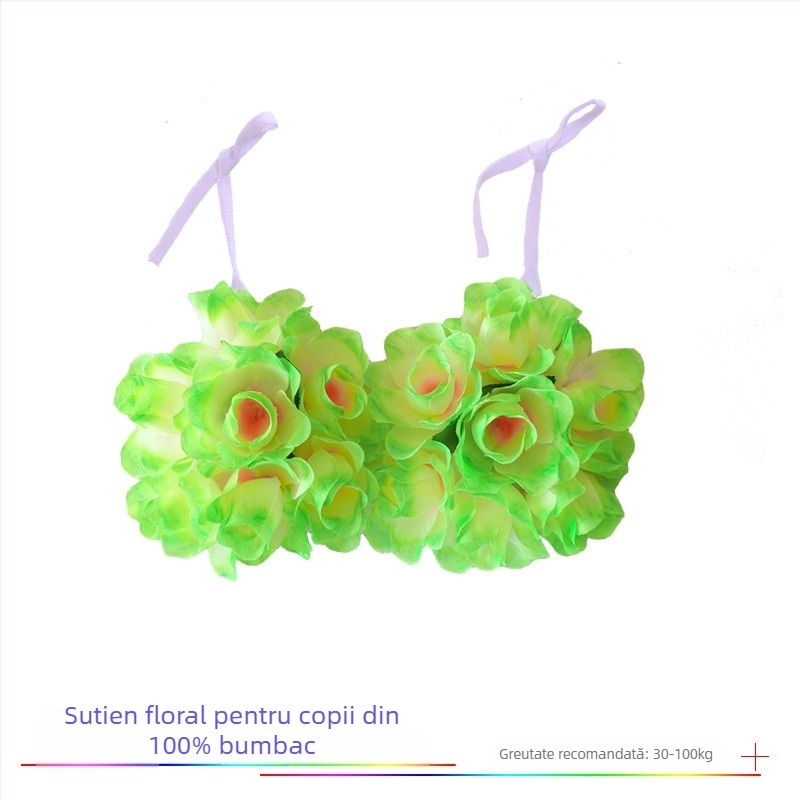 Bustier din cochilii de nucă de cocos și set fustă hula pentru dans etnic, unisex, Chenille-Spandex, primăvara 2025