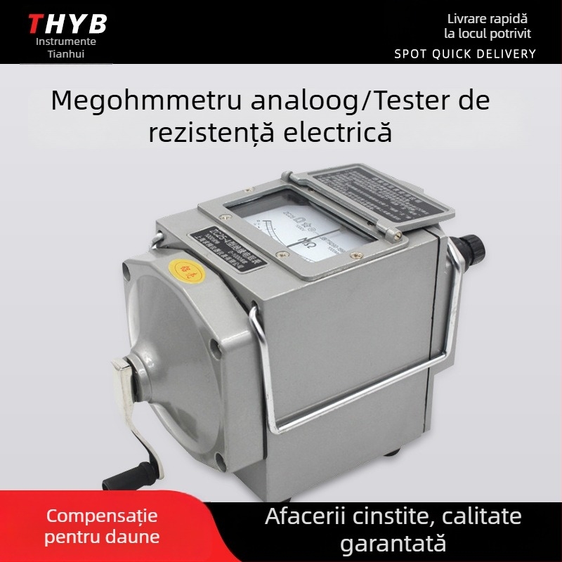 Megohmmetru manual ZC25-3/ZC25-4, 0-500 MΩ, 500/1000/2500 V, precizie 0,1%