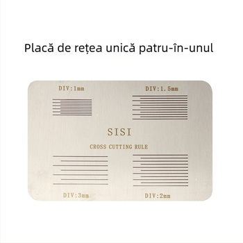 SISI placă 4 în 1 cu rețea de 100, ghidaj de tăiere, lamă de 100 de grile, placă de test pentru stratul de vopsea, placă de gravură pentru filmul de vopsea, 1 mm