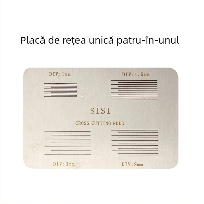 SISI placă 4 în 1 cu rețea de 100, ghidaj de tăiere, lamă de 100 de grile, placă de test pentru stratul de vopsea, placă de gravură pentru filmul de vopsea, 1 mm