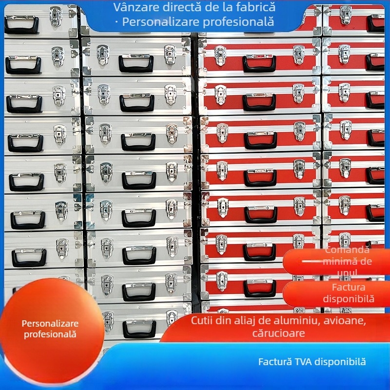 Casetă din aliaj de aluminiu pentru unelte și echipament | Tip: casetă | Rama: aliaj de aluminiu | Căptușeală interioară: EVA | Placă: plăcă ignifugă + cadru din aliaj de aluminiu