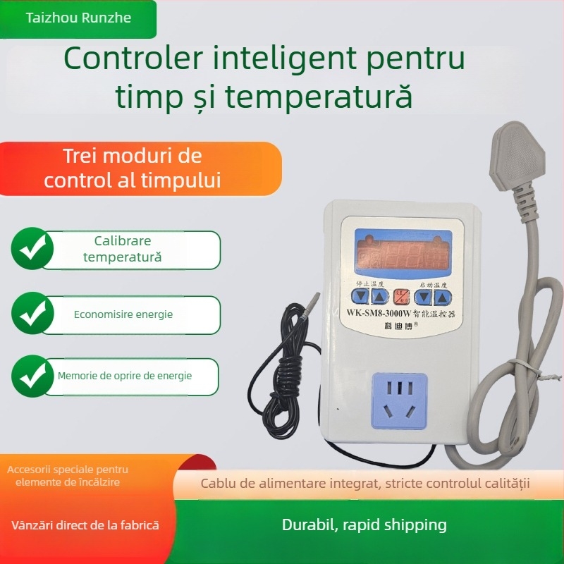 Termostat digital inteligent pentru încălzire prin pardoseală, cu afișaj digital, 220V, conectare la priză