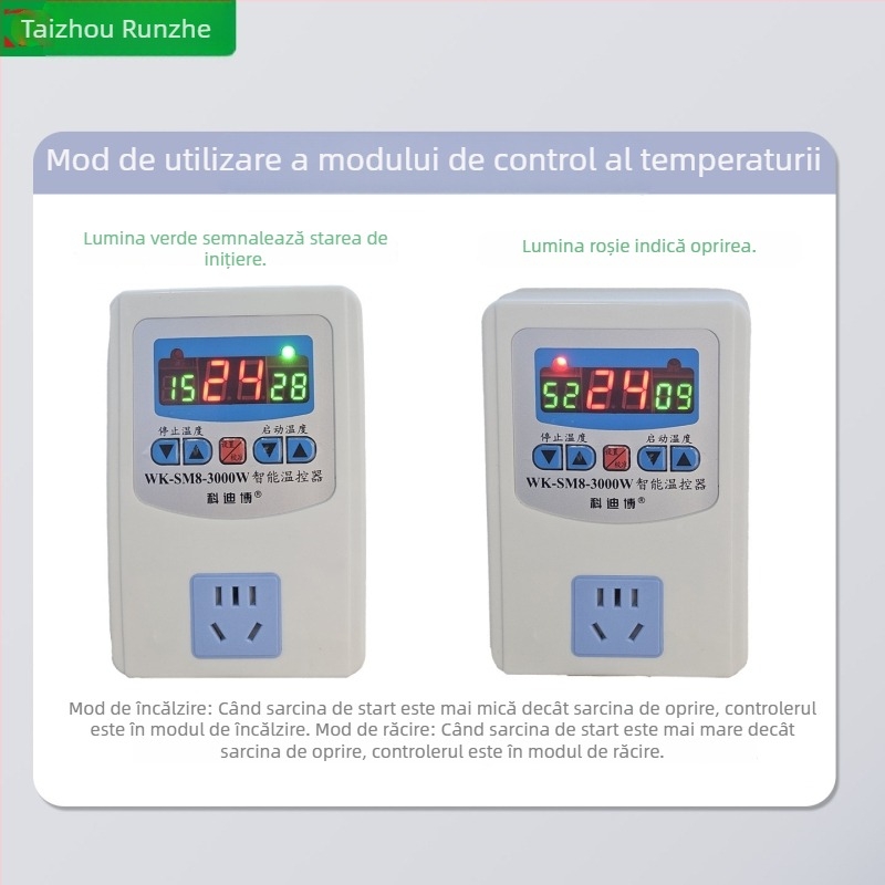 Termostat digital inteligent pentru încălzire prin pardoseală, cu afișaj digital, 220V, conectare la priză