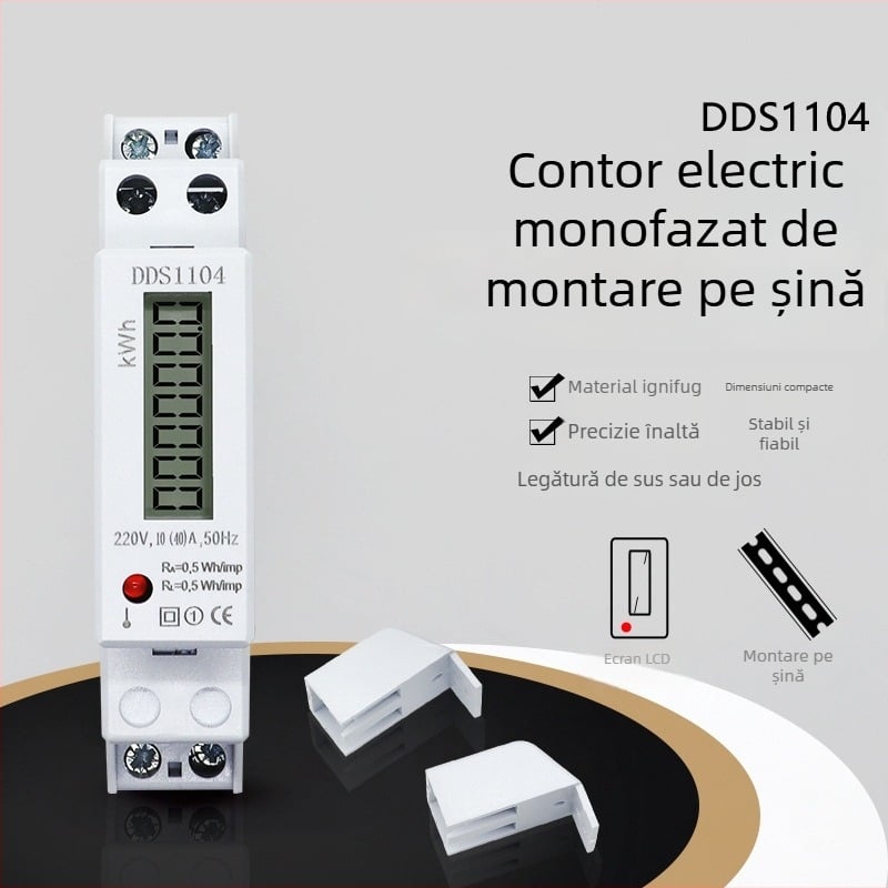 TY DDS1104 contor energiei electrice monofazat 1P, cu afișaj digital, 220V, înaltă precizie, pentru uz casnic
