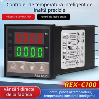 Controler PID pentru temperatură, afișaj digital, modele Rex-C100/Rex-C400, OMPURON, 220V, montaj pe panou, pentru țevi de încălzire