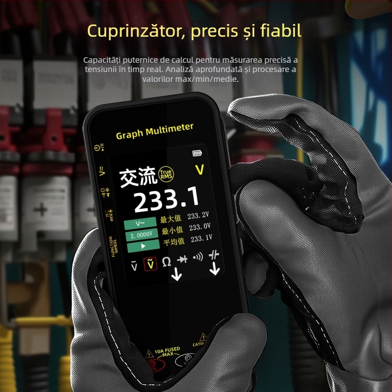 BSIDE Multimetru digital cu înregistrare a tensiunii, precizie înaltă, protecție inteligentă anti-arzire pentru uz casnic