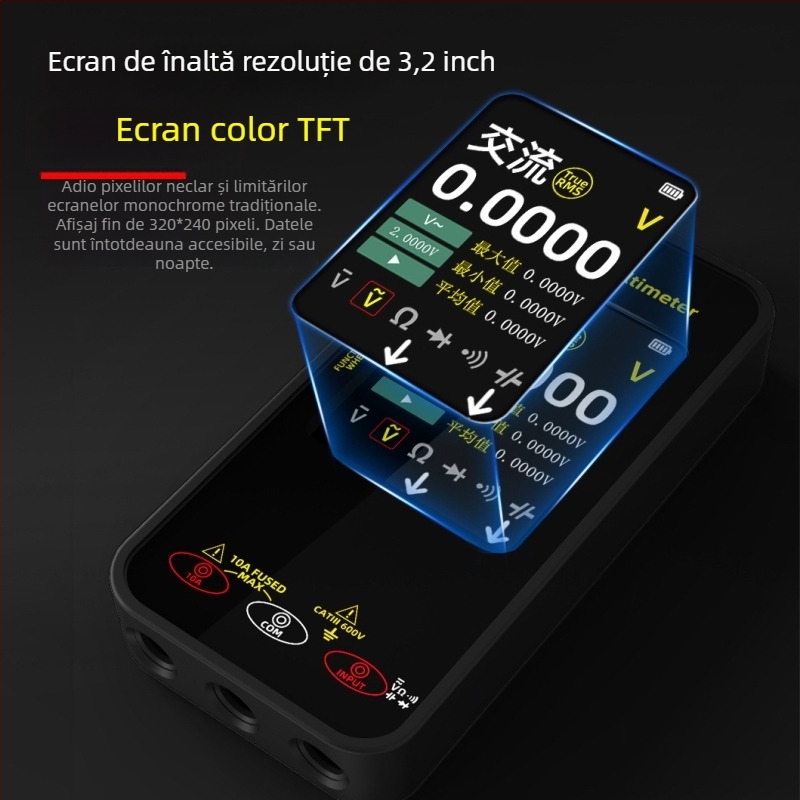 BSIDE Multimetru digital cu înregistrare a tensiunii, precizie înaltă, protecție inteligentă anti-arzire pentru uz casnic