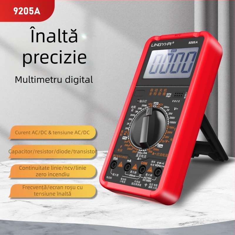 DT9205A Multimetru digital de înaltă precizie – automat complet, inteligent, multifuncțional, protecție anti-arz, pentru electricieni