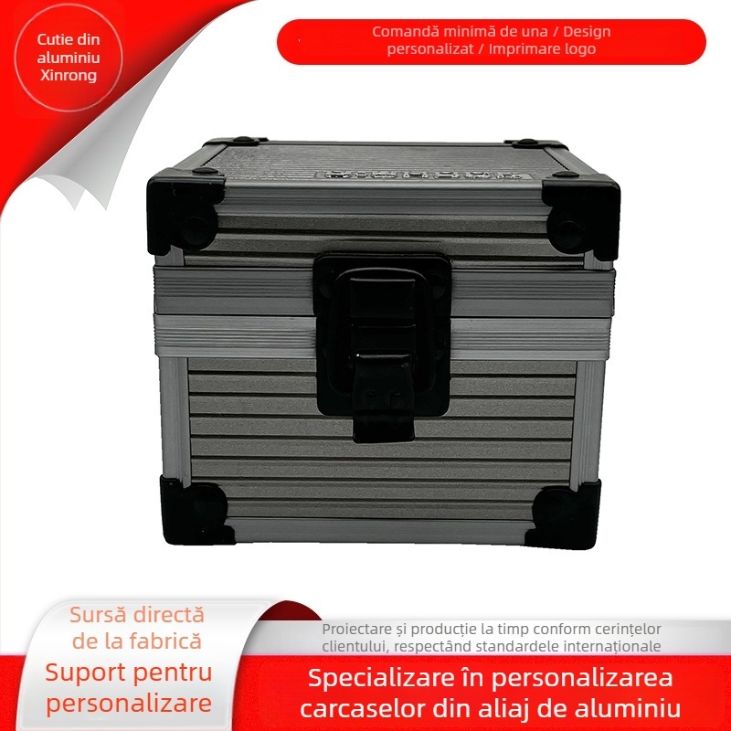 Cutie de ceasuri din aliaj de aluminiu cu capac rabatabil, suprafață ignifugă și interior EVA
