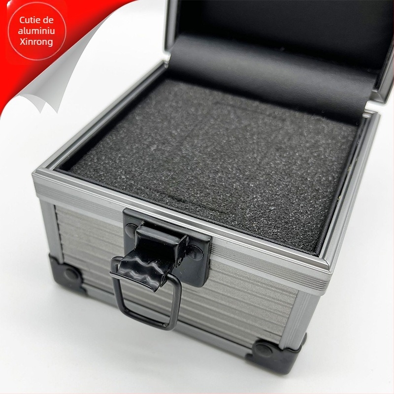 Cutie de ceasuri din aliaj de aluminiu cu capac rabatabil, suprafață ignifugă și interior EVA