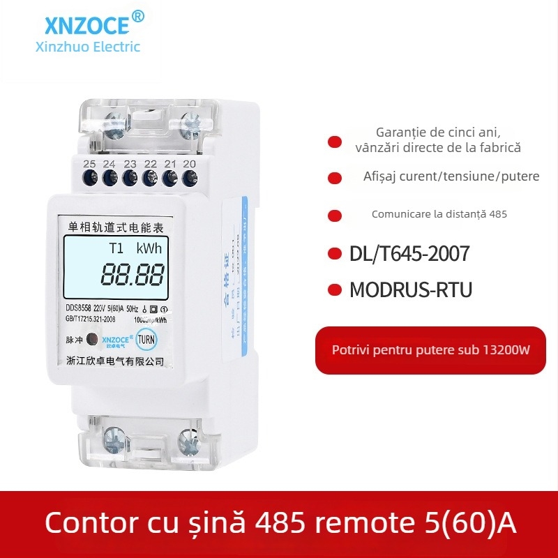 Xinzhuo contor electric inteligent preplătit, scanare cod QR, citire la distanță 4G, Bluetooth, monofazic, pentru locuințe în chirie