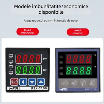 Regulator de temperatură REX-C100, model C100FK02-MV*AN AB, PID inteligent, 220V, Afișaj digital