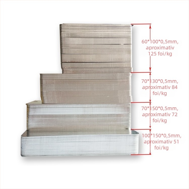 WP-YB101 plăcuță de aluminiu pentru test, dimensiuni 70×150×0.5 mm, prelucrare și personalizare disponibile