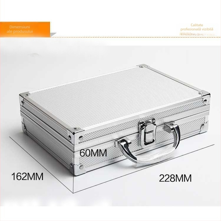 Cutie unelte din aliaj de aluminiu cu inserție MDF, portabilă, capacitate de încărcare 3 kg, cutie de depozitare multifuncțională