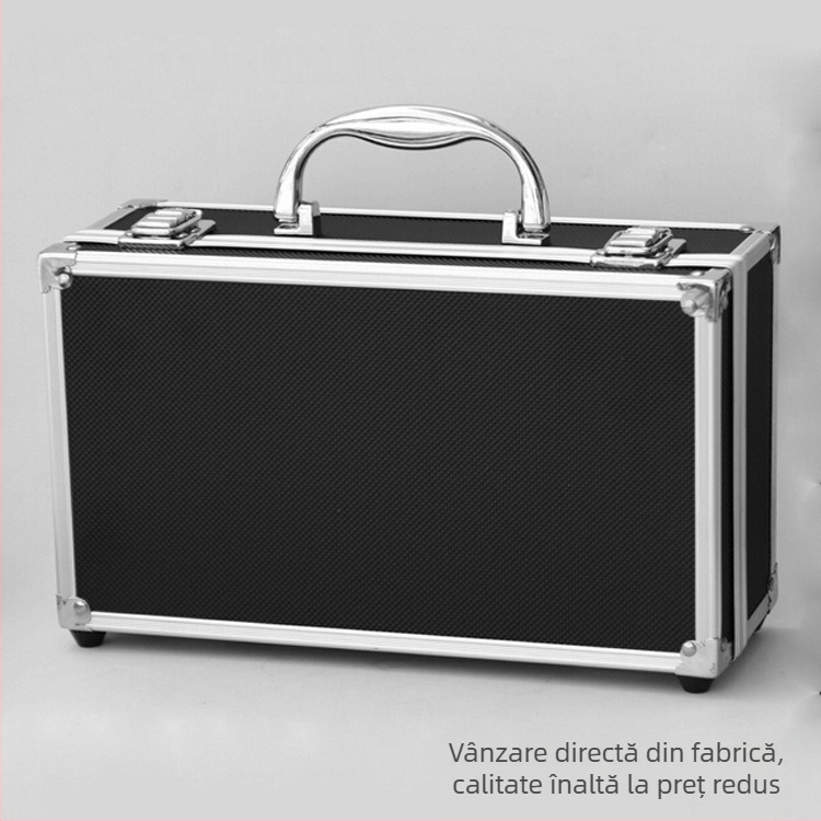 Cutie unelte din aliaj de aluminiu cu inserție MDF, portabilă, capacitate de încărcare 3 kg, cutie de depozitare multifuncțională