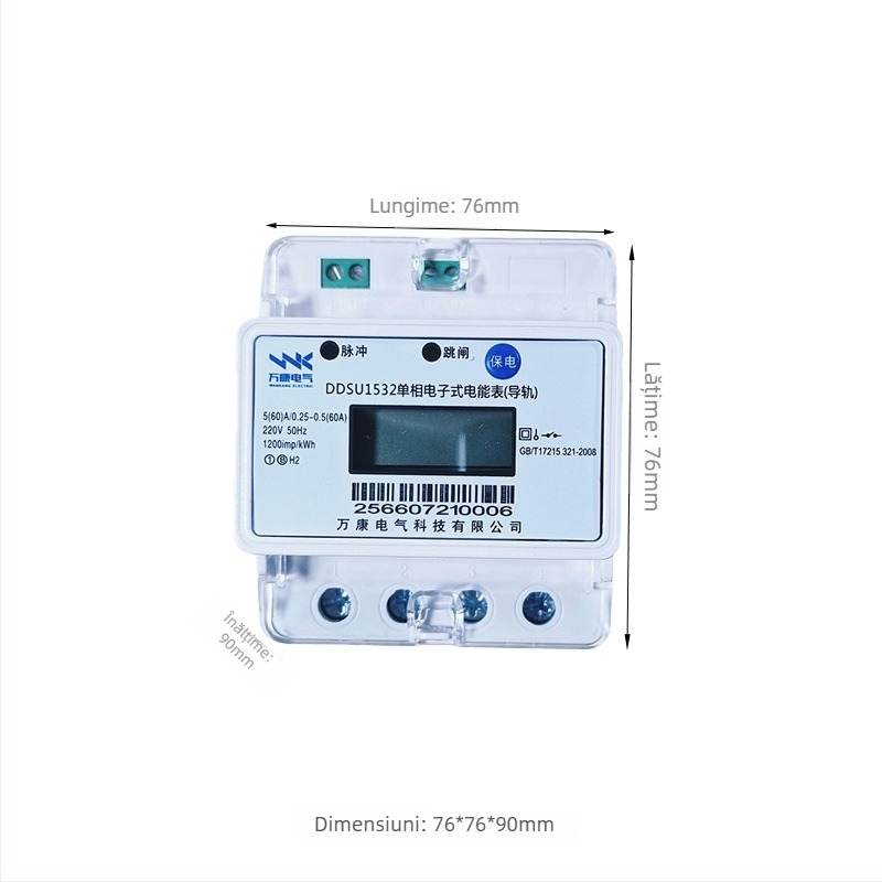 Contor inteligent de energie electrică preplătit, cu cod QR pentru reîncărcare, compatibil cu sisteme monofazate și trifazate — Brand: Control Link (brand privat autorizat).