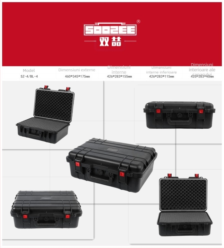 Shuang zhe SZ-5 Cutie de unelte din PP modificat, de nivel industrial, portabilă, impermeabilă și etanșă, cu mare capacitate