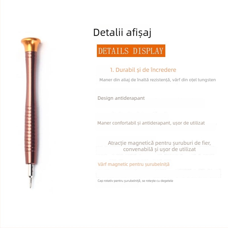 Set șurubelnițe în husă de piele, 25 în 1, pentru demontarea telefoanelor, ceasurilor și calculatoarelor