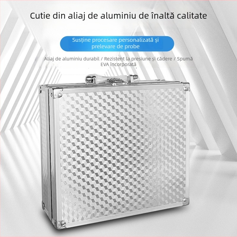 Casetă de unelte din aliaj de aluminiu, cu suprafață ABS, cadru din aluminiu și panou din placă de densitate