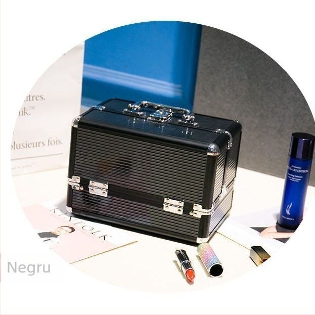 Driver Casetă de machiaj portabilă din aliaj de Aluminiu, cu mai multe straturi, pentru artă de unghii, instrumente de tatuaj și terapie la picioare