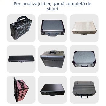 Cutie de unelte portabilă din aliaj de aluminiu, antișoc, set de trei piese pentru depozitare și expunere a echipamentelor