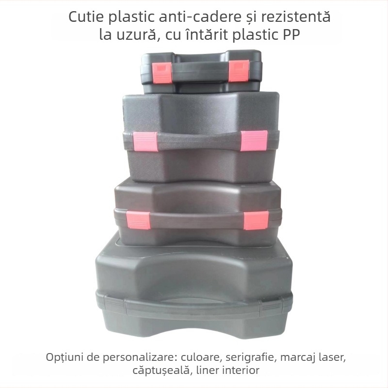 Cutie protejată de unelte din plastic pentru lucrări electrice — impermeabil, design îngroșat, portabilă pentru mașină, capacitate 4,8 L, sarcină 25 kg