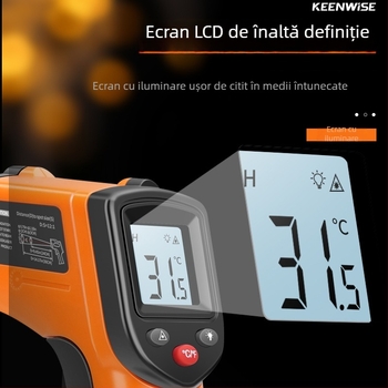 Qingwei CX6000 Termometru infraroșu portabil pentru temperatura uleiului – Termometru industrial pentru bucătărie și coacere