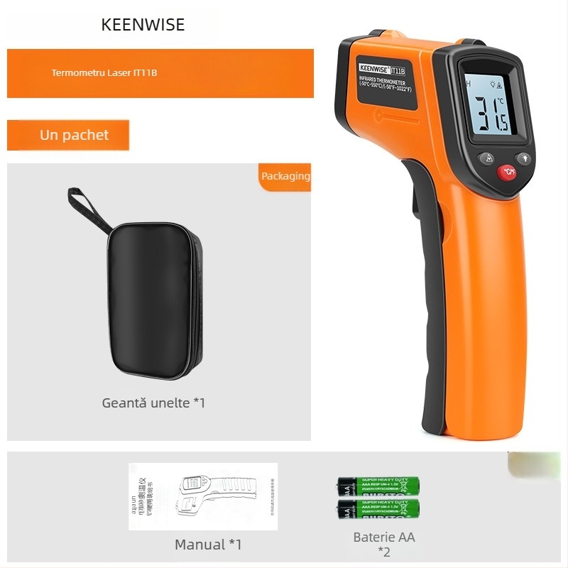 Qingwei CX6000 Termometru infraroșu portabil pentru temperatura uleiului – Termometru industrial pentru bucătărie și coacere