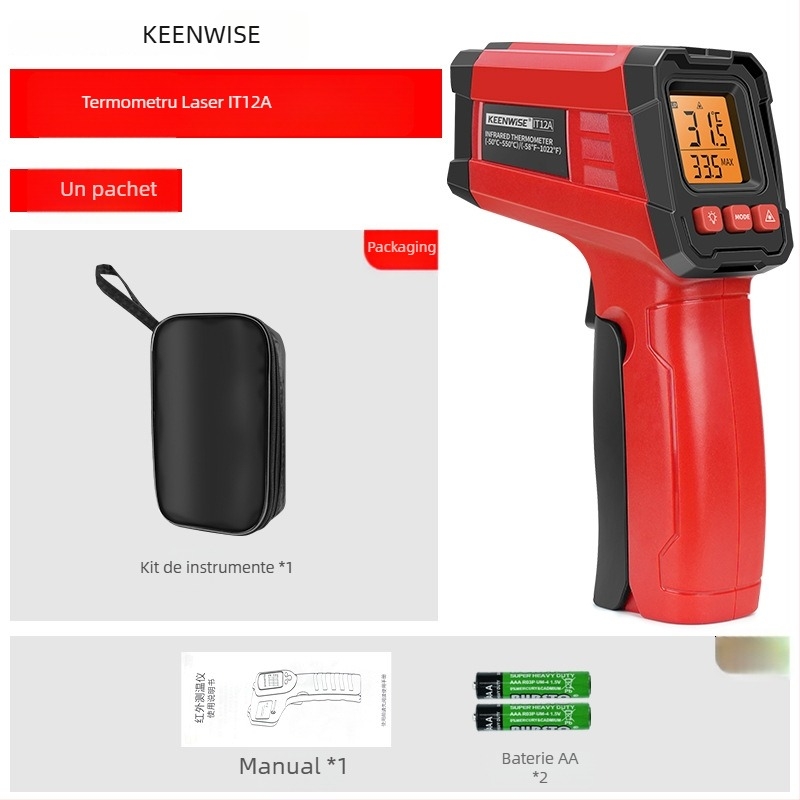 Qingwei CX6000 Termometru infraroșu portabil pentru temperatura uleiului – Termometru industrial pentru bucătărie și coacere