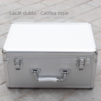 Cutie pentru fișiere din aliaj de aluminiu, încuietoare cu două parole, portabilă — siguranță pentru unelte și echipamente, cutie mare de depozitare multifuncțională.