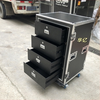 Dulap flight case cu sertare – Huayi; depozitare pentru echipamente și iluminare de scenă