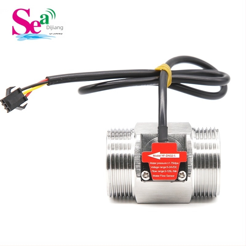 Senzor de debit Hall pentru apă, corp din cupru 1/2 in, conexiune din cupru 3/4 in, senzor turbina, 1-25 L/min