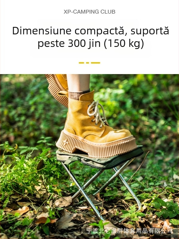 Taburet pliabil din oțel inoxidabil, ultra-ușor, portabil pentru exterior, camping și pescuit