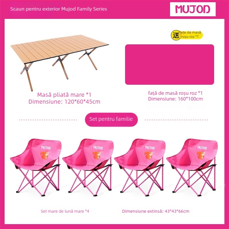 Moon Chair pentru copii și părinți, scaun pliabil exterior, Oxford cloth, brand Mujod