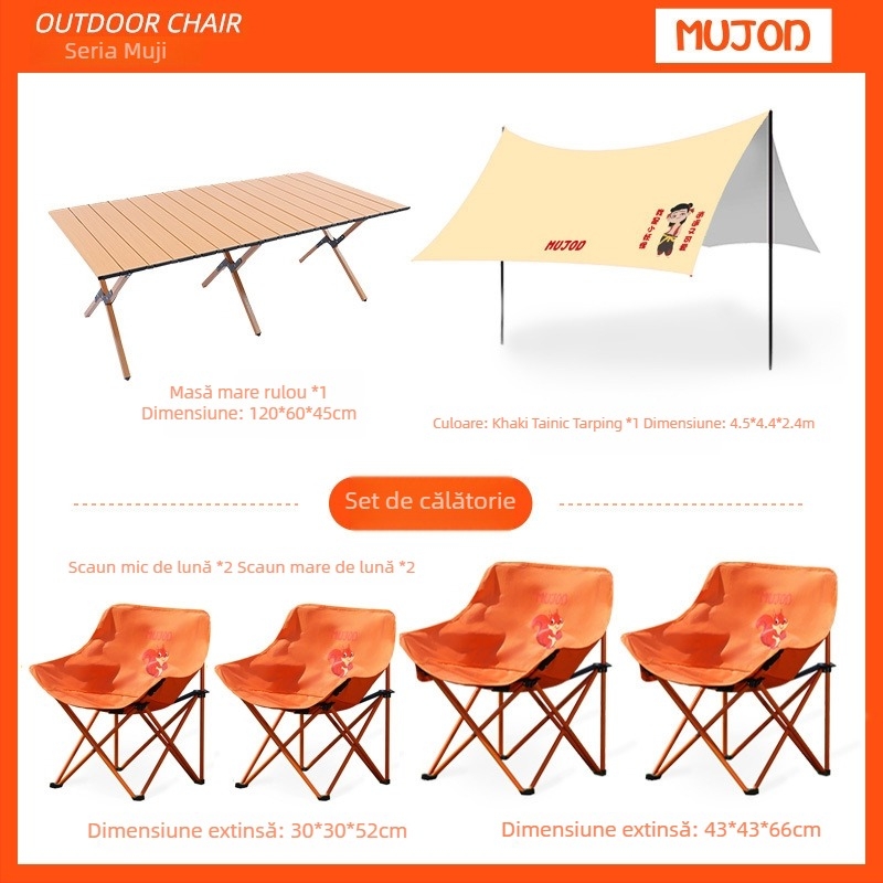 Moon Chair pentru copii și părinți, scaun pliabil exterior, Oxford cloth, brand Mujod