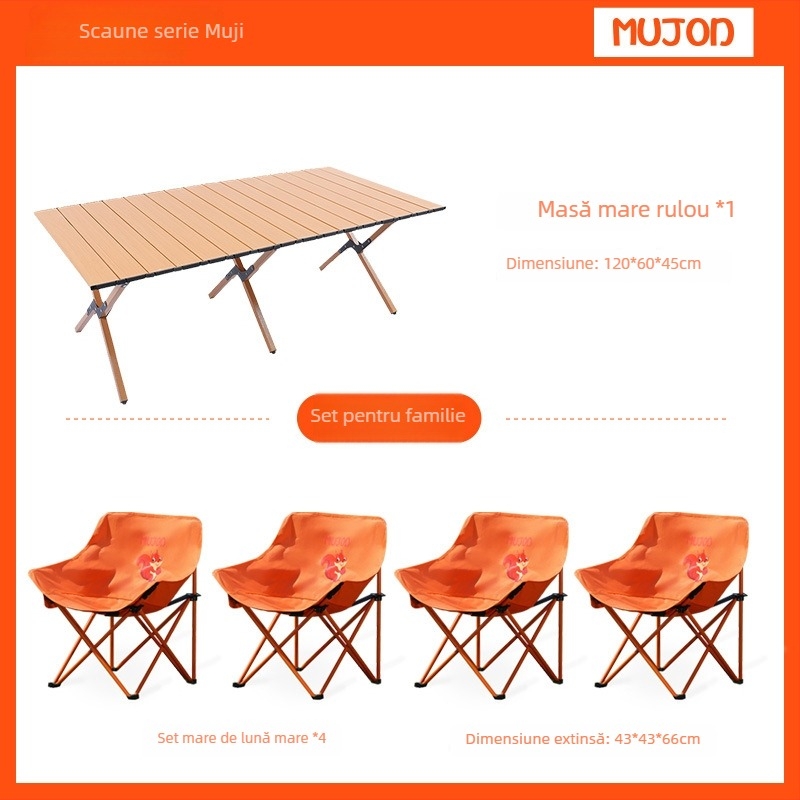 Moon Chair pentru copii și părinți, scaun pliabil exterior, Oxford cloth, brand Mujod