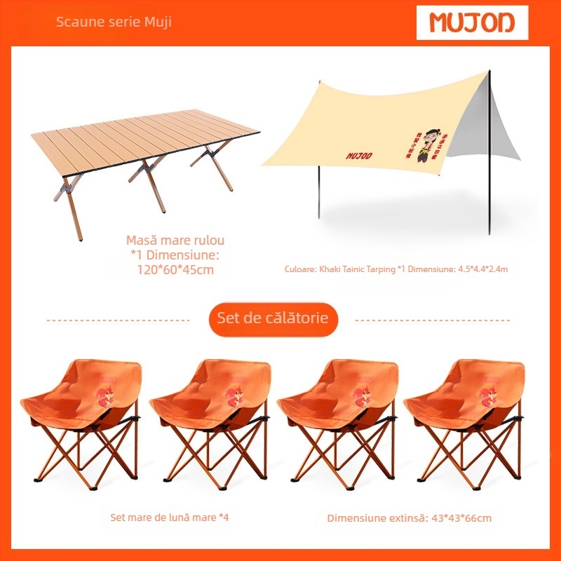 Moon Chair pentru copii și părinți, scaun pliabil exterior, Oxford cloth, brand Mujod