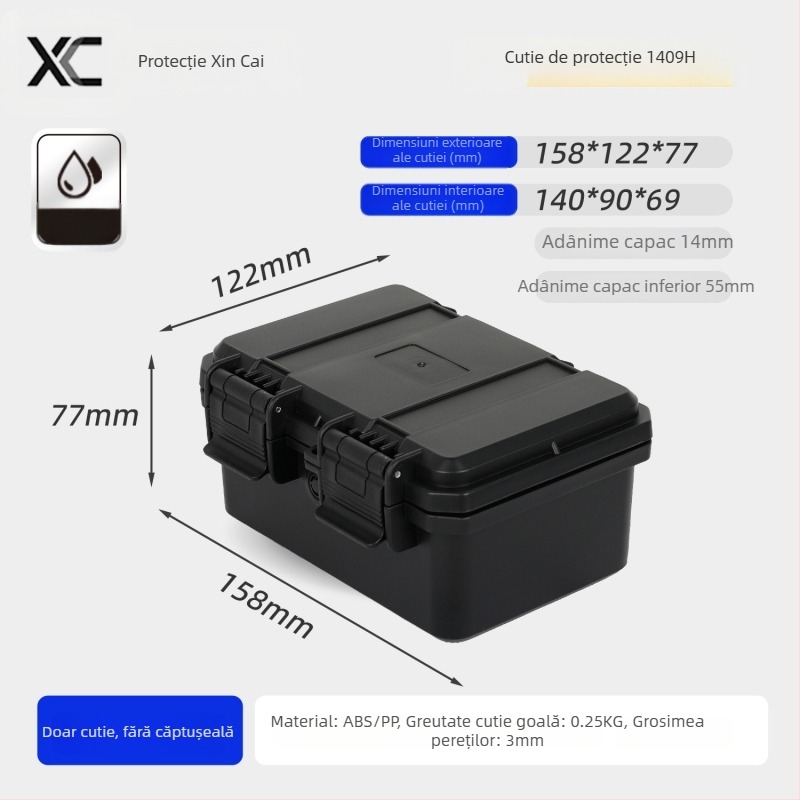 Xc carcasă compactă din PP pentru instrumente de precizie, cu opțiune de personalizare, duritate medie spre tare