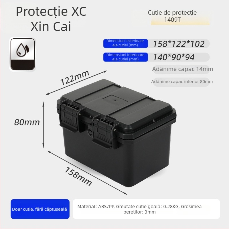 Xc carcasă compactă din PP pentru instrumente de precizie, cu opțiune de personalizare, duritate medie spre tare