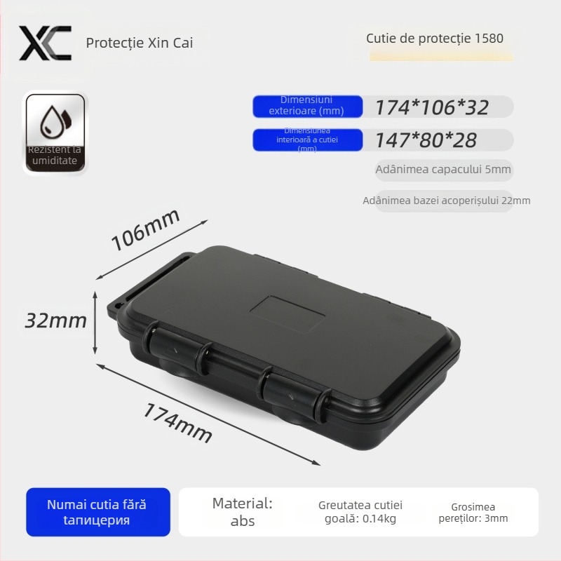 Xc carcasă compactă din PP pentru instrumente de precizie, cu opțiune de personalizare, duritate medie spre tare