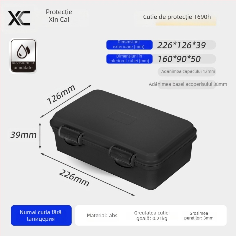 Xc carcasă compactă din PP pentru instrumente de precizie, cu opțiune de personalizare, duritate medie spre tare