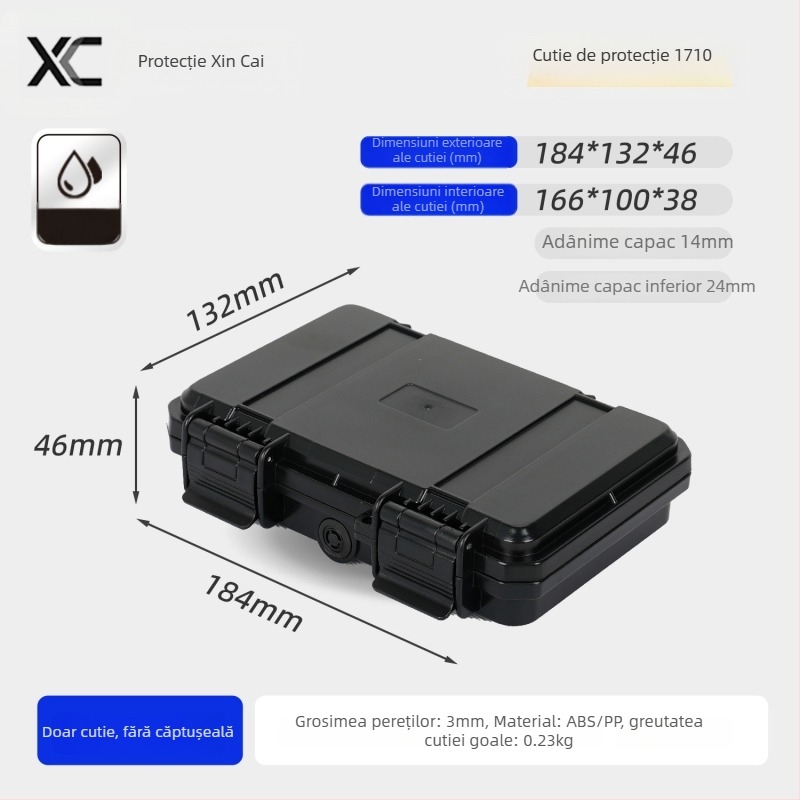 Xc carcasă compactă din PP pentru instrumente de precizie, cu opțiune de personalizare, duritate medie spre tare