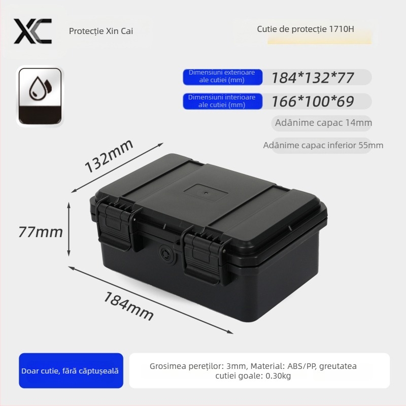 Xc carcasă compactă din PP pentru instrumente de precizie, cu opțiune de personalizare, duritate medie spre tare