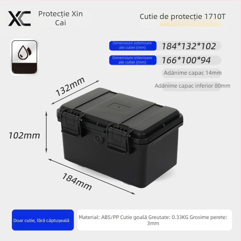 Xc carcasă compactă din PP pentru instrumente de precizie, cu opțiune de personalizare, duritate medie spre tare