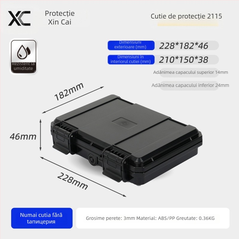 Xc carcasă compactă din PP pentru instrumente de precizie, cu opțiune de personalizare, duritate medie spre tare