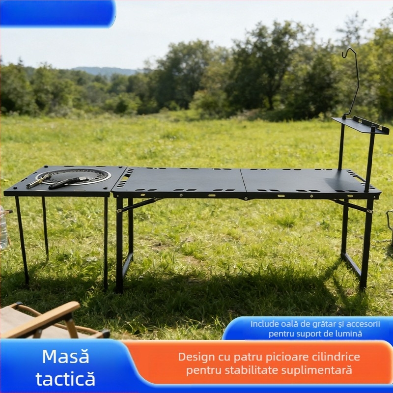 Masă pliabilă pentru exterior – oțel carbon, design pliabil, stil casual; categorie: mese și scaune pliabile