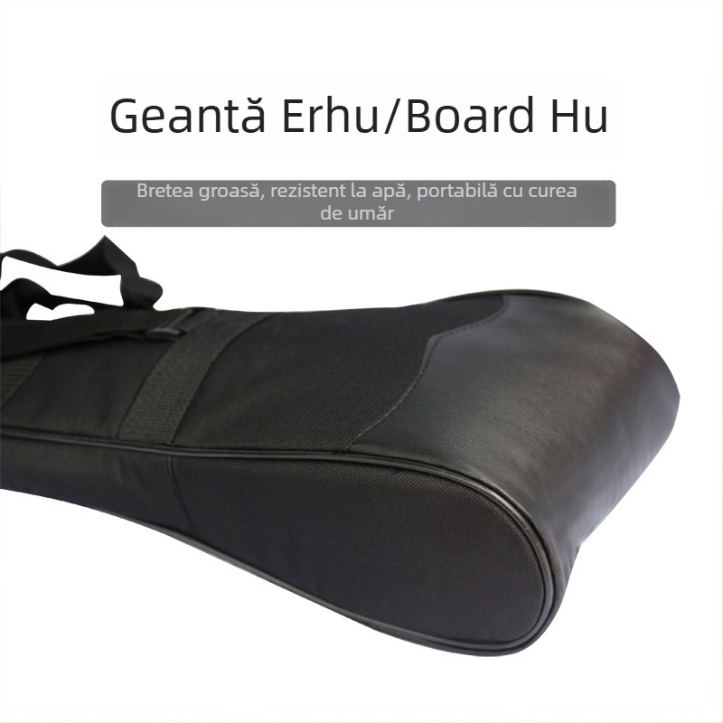 Geantă pentru erhu, cu umplutură antișoc sporită, Oxford impermeabil, ușoară, căptușeală din poliester